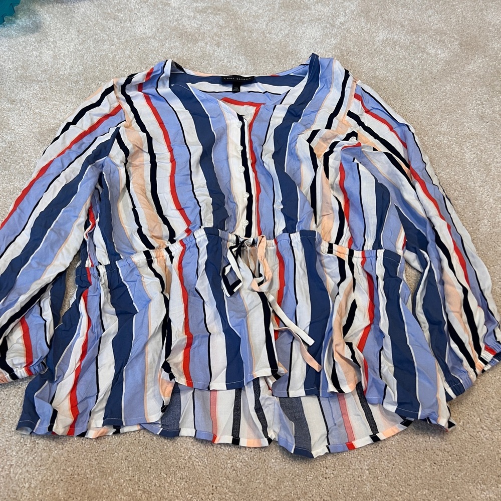 Lane Bryant Multicolor Striped Blouse